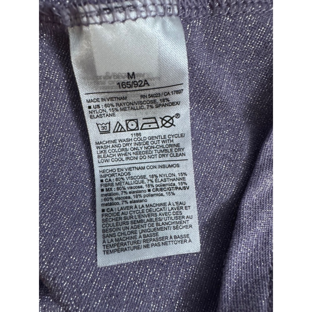 NWT Old Navy Women's Purple Metallic Shimmer Strappy T-Back V-Neck Tank Top Sz M - Picture 4 of 8